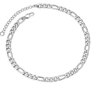 Stainless Steel Figaro Chain Anklet